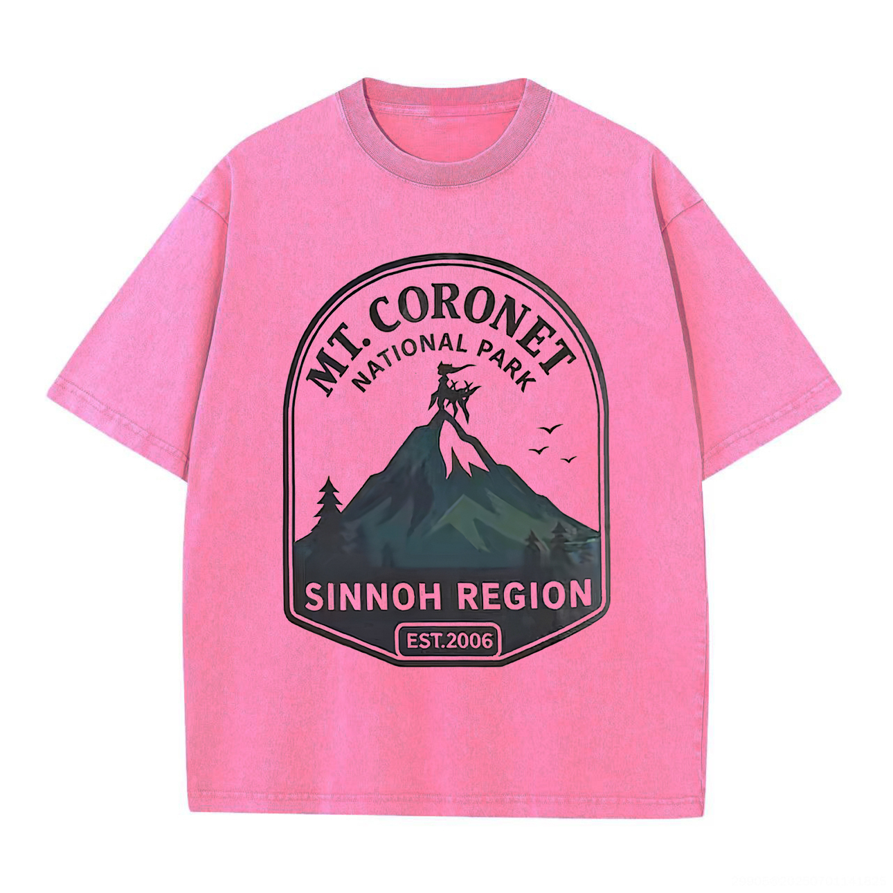 Pokémon Mt. Coronet National Park Printed Unisex Washed T-Shirt Image - 8