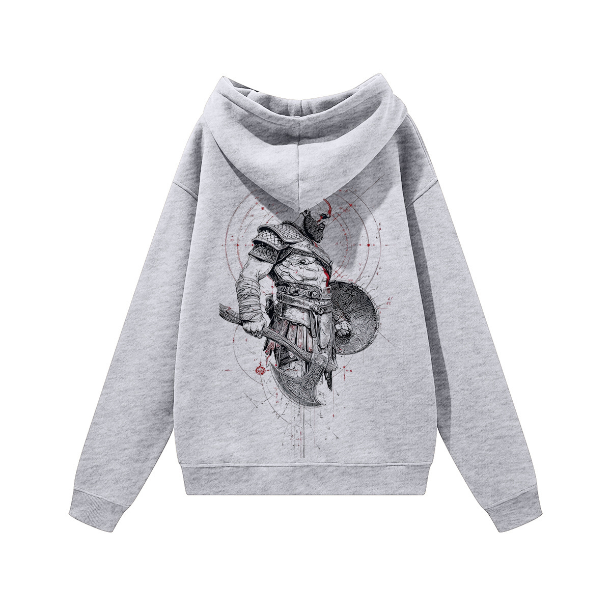 God of War Printed Unisex Heavyweight Hoodie with Drawstring Image - 3