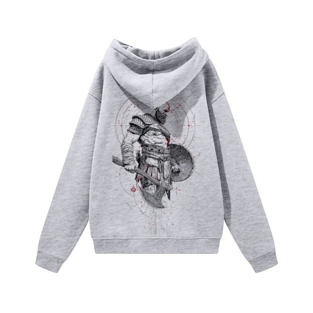 God of War Printed Unisex Heavyweight Hoodie with Drawstring Image - 3