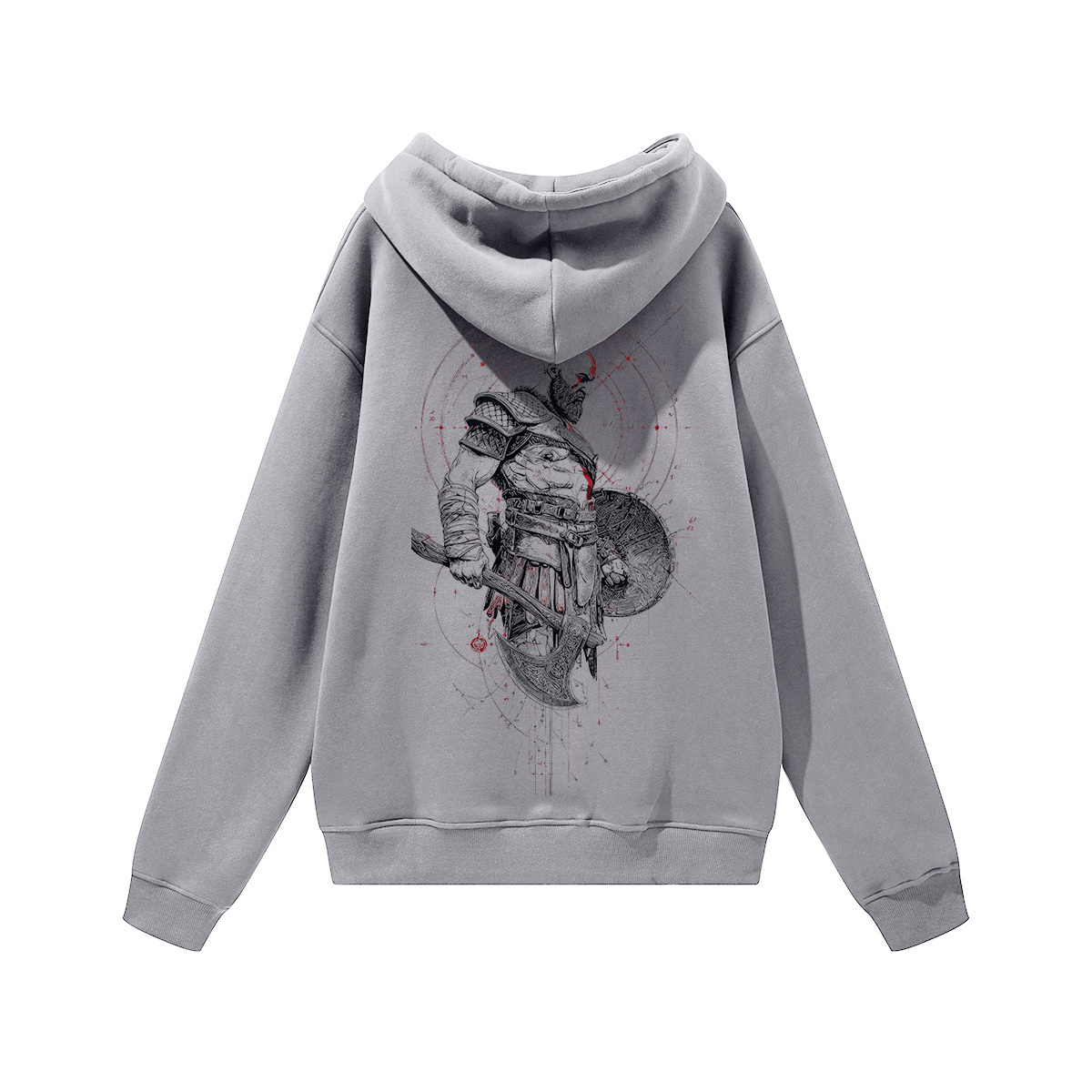 God of War Printed Unisex Heavyweight Hoodie with Drawstring Image - 4