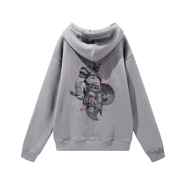 God of War Printed Unisex Heavyweight Hoodie with Drawstring Image - 4