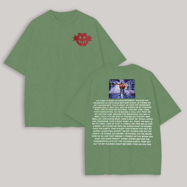 Dr. Eggman Sonic the Hedgehog Meme Printed Oversized Unisex T-shirt Image - 11