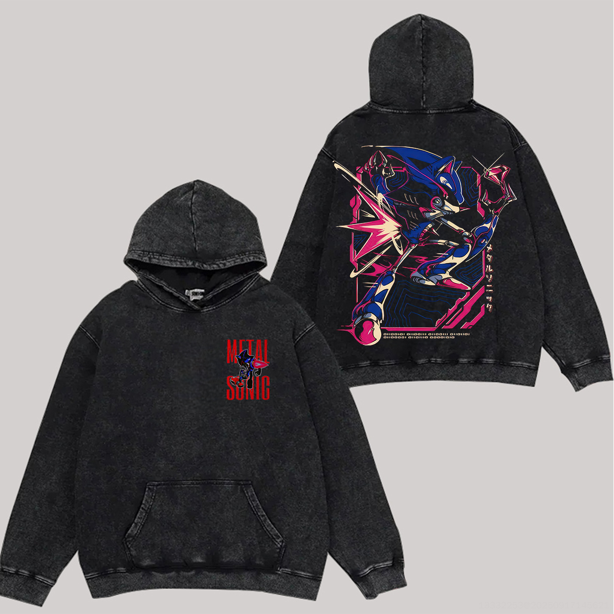  Metal Sonic Printed Unisex?Washed Hoodie Image - 1