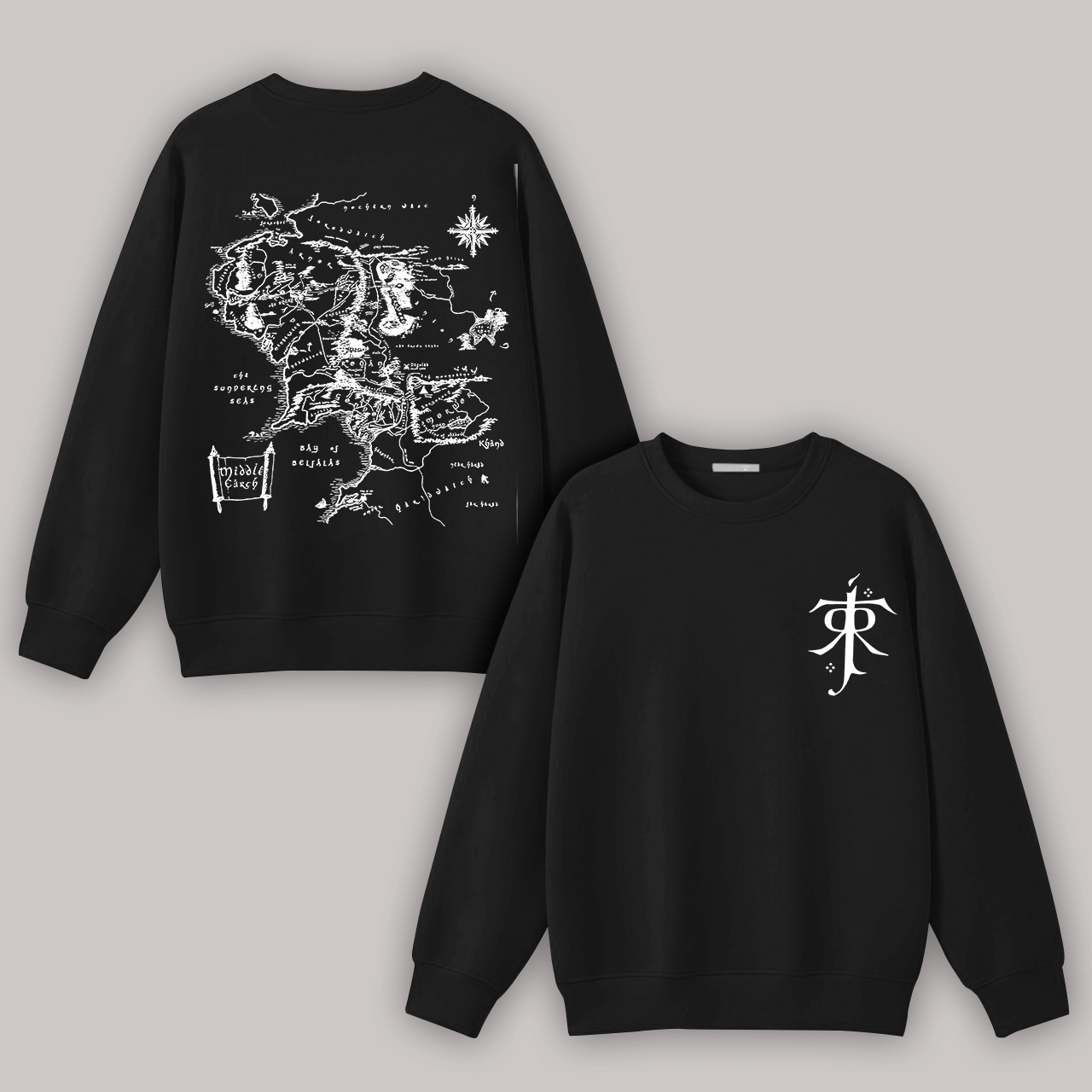 Lord of the Rings Middle Earth Printed Fleece-lined Unisex Sweatshirt Image - 3