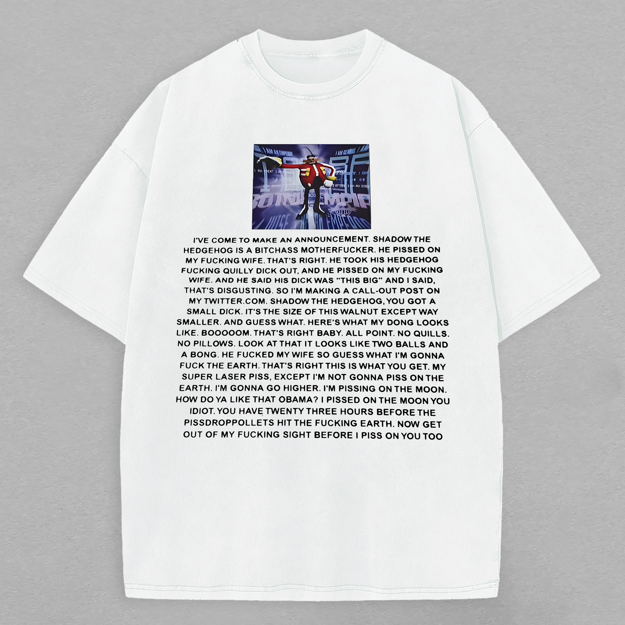  Dr. Eggman Printed Oversized Unisex T-shirt Image - 1