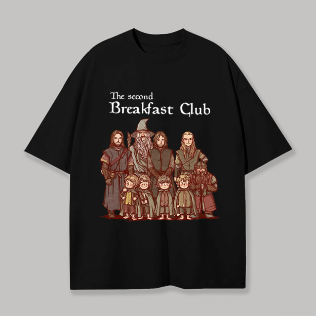LOTR The Second Breakfast Club Printed Unisex Oversized T-shirt