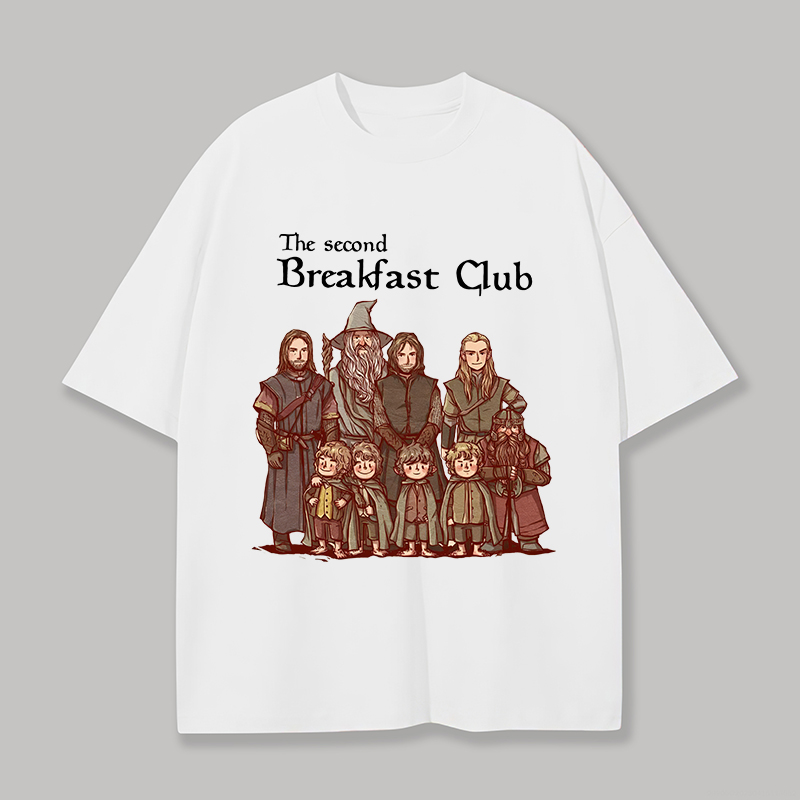LOTR The Second Breakfast Club Printed Unisex Oversized T-shirt