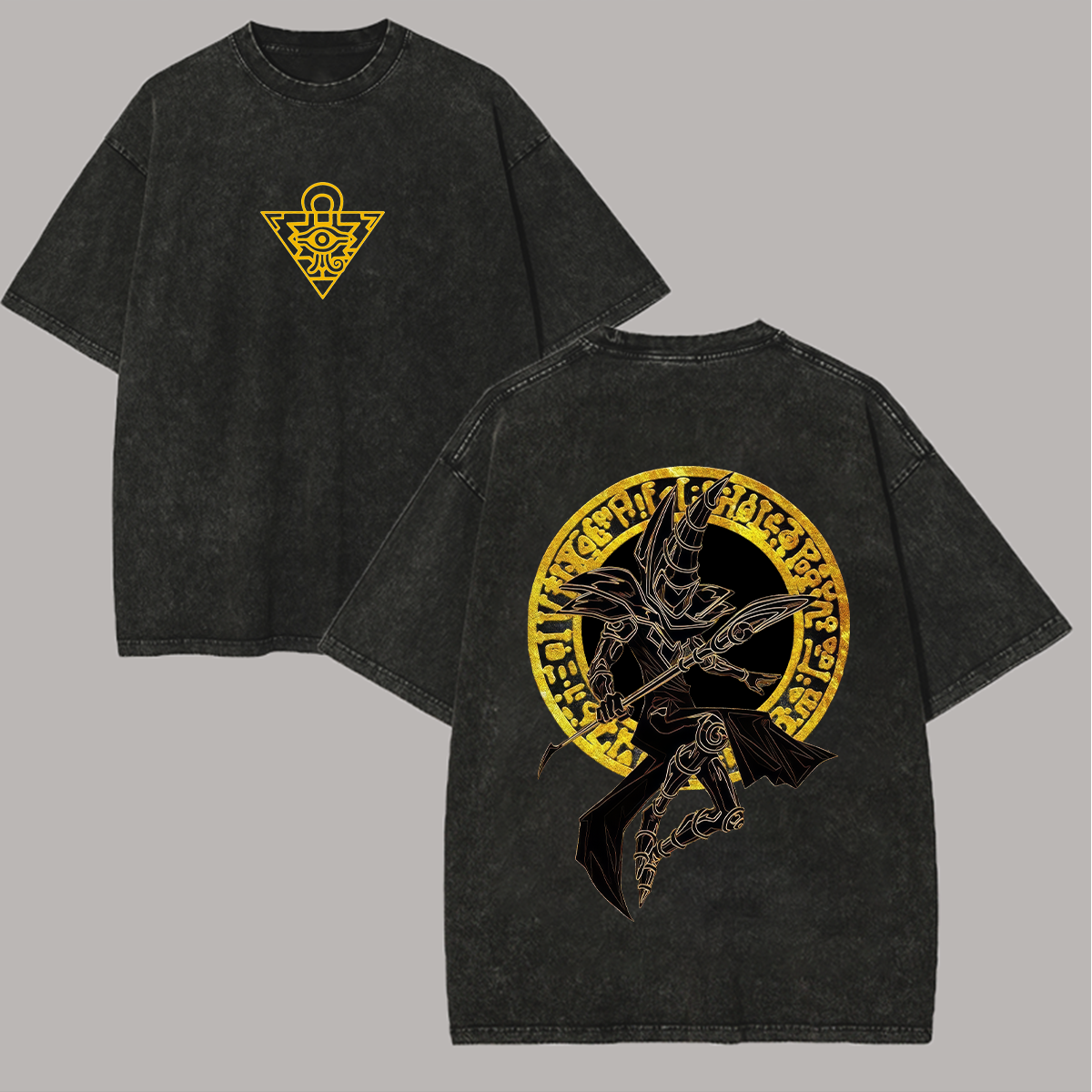 Yu-Gi-Oh! Dark Magician Printed Unisex Washed T-Shirt Image - 1