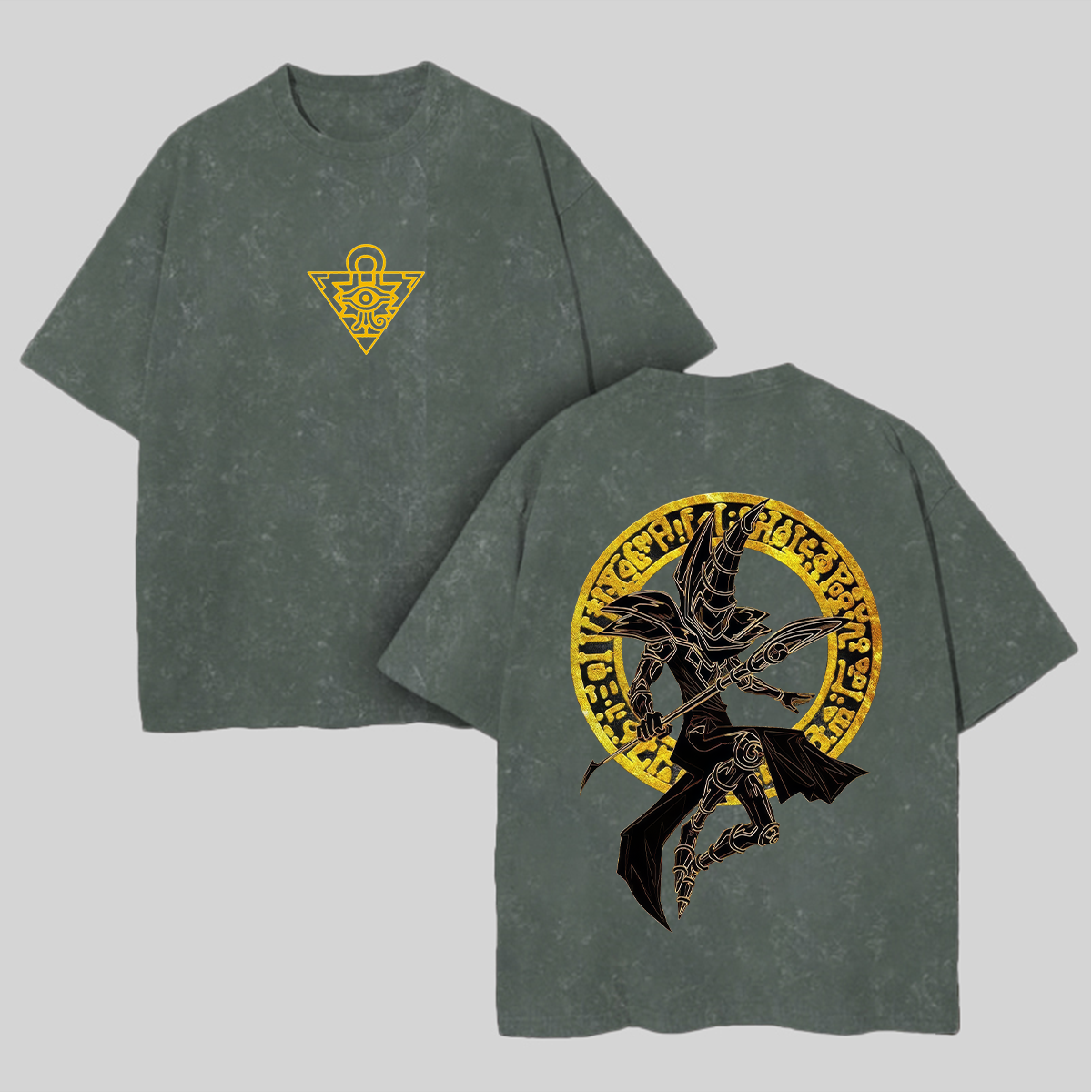 Yu-Gi-Oh! Dark Magician Printed Unisex Washed T-Shirt Image - 6