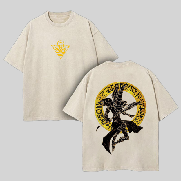 Yu-Gi-Oh! Dark Magician Printed Unisex Washed T-Shirt Image - 2