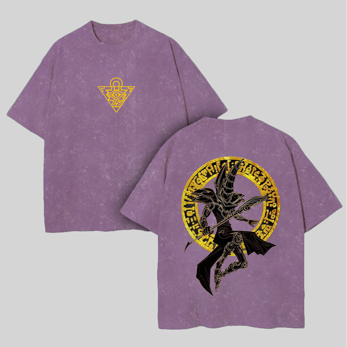 Yu-Gi-Oh! Dark Magician Printed Unisex Washed T-Shirt Image - 4