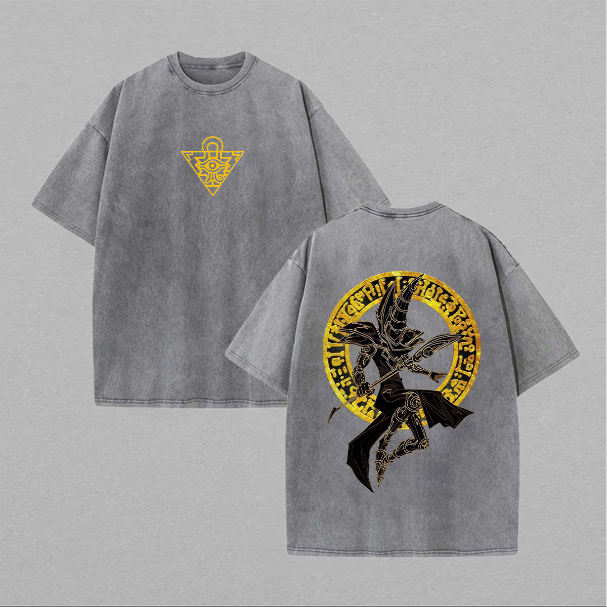 Yu-Gi-Oh! Dark Magician Printed Unisex Washed T-Shirt Image - 3