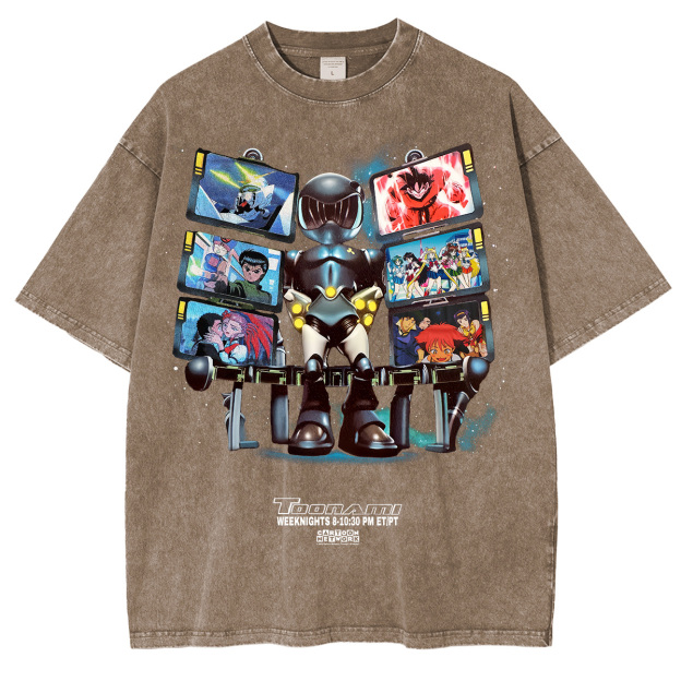 Toonami Vintage Printed Unisex Washed T-Shirt Image - 2
