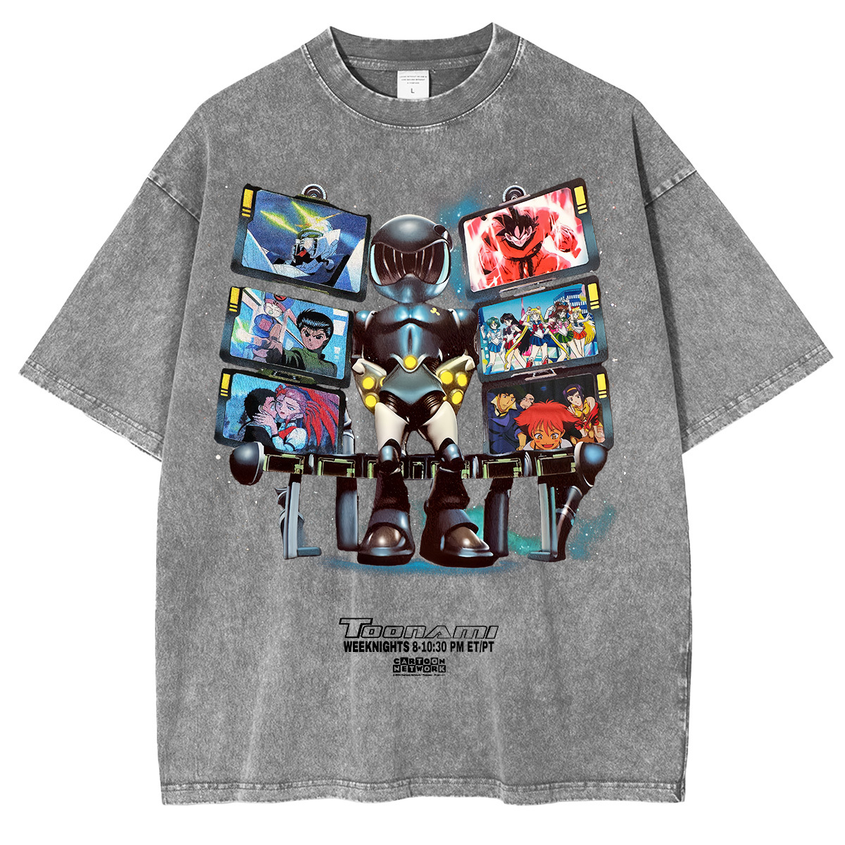 Toonami Vintage Printed Unisex Washed T-Shirt Image - 4