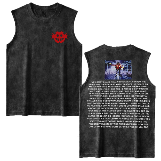 Sonic Adventure 2 Dr. Eggman Meme Printed Men's Washed Vest