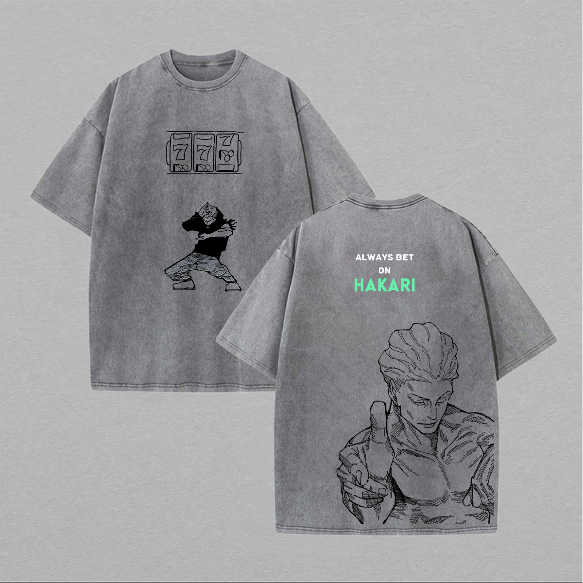 Jujutsu Kaisen?Hakari Kinji Printed Unisex Washed T-Shirt Image - 1