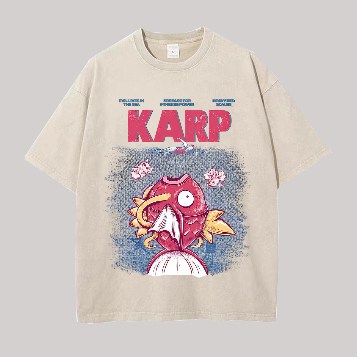  Magikarp Printed Unisex Washed T-Shirt Image - 1
