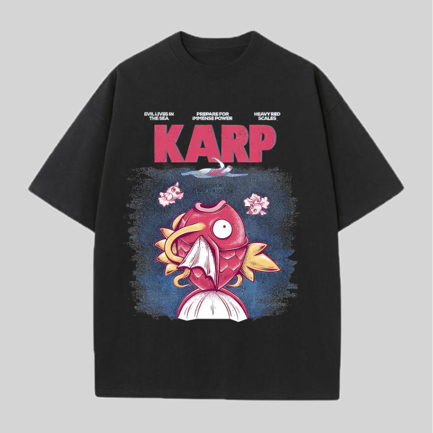 Pokémon Magikarp Printed Oversized Unisex T-shirts Image - 3