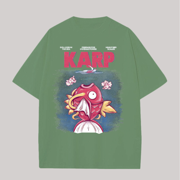 Pokémon Magikarp Printed Oversized Unisex T-shirts Image - 7