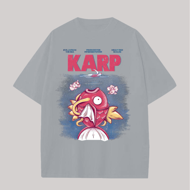 Pokémon Magikarp Printed Oversized Unisex T-shirts Image - 5