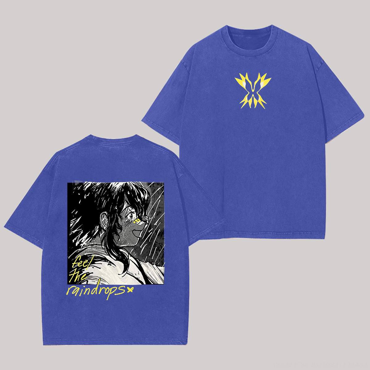 Until Then Feel the Raindrops Printed Unisex Washed T-Shirt Image - 6