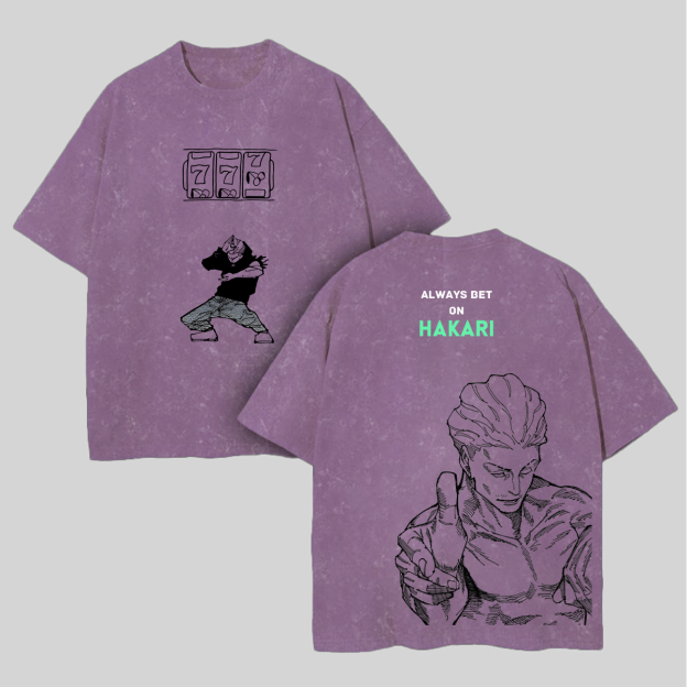 Jujutsu Kaisen?Hakari Kinji Printed Unisex Washed T-Shirt Image - 6