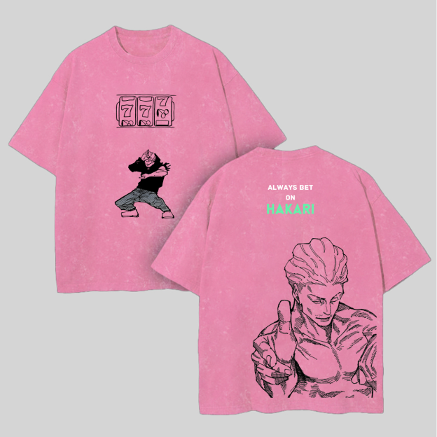Jujutsu Kaisen?Hakari Kinji Printed Unisex Washed T-Shirt Image - 5