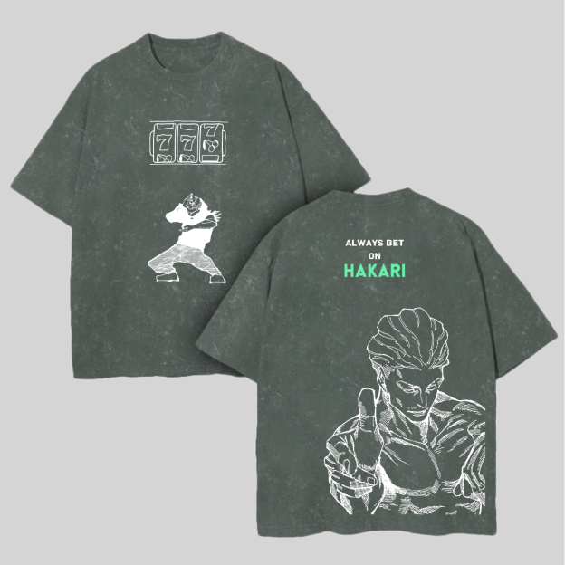 Jujutsu Kaisen?Hakari Kinji Printed Unisex Washed T-Shirt Image - 8