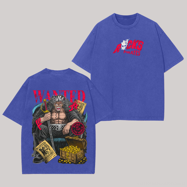 One Piece Rocks D. Xebec Printed Unisex Washed T-Shirt Image - 2