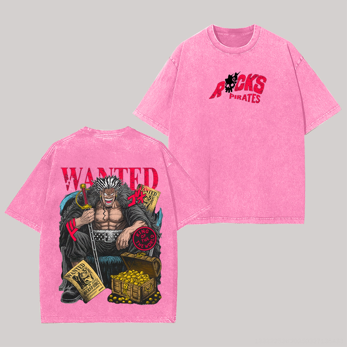 One Piece Rocks D. Xebec Printed Unisex Washed T-Shirt Image - 7