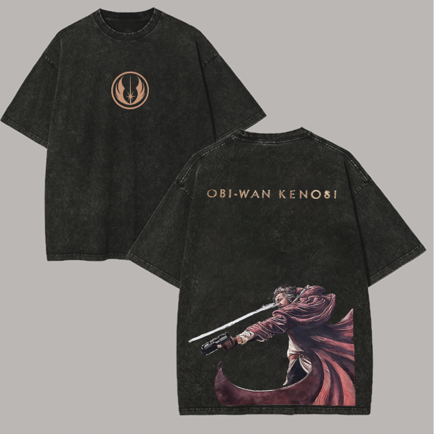 Obi-Wan Kenobi Star Wars Printed Unisex Washed T-Shirt Image - 1