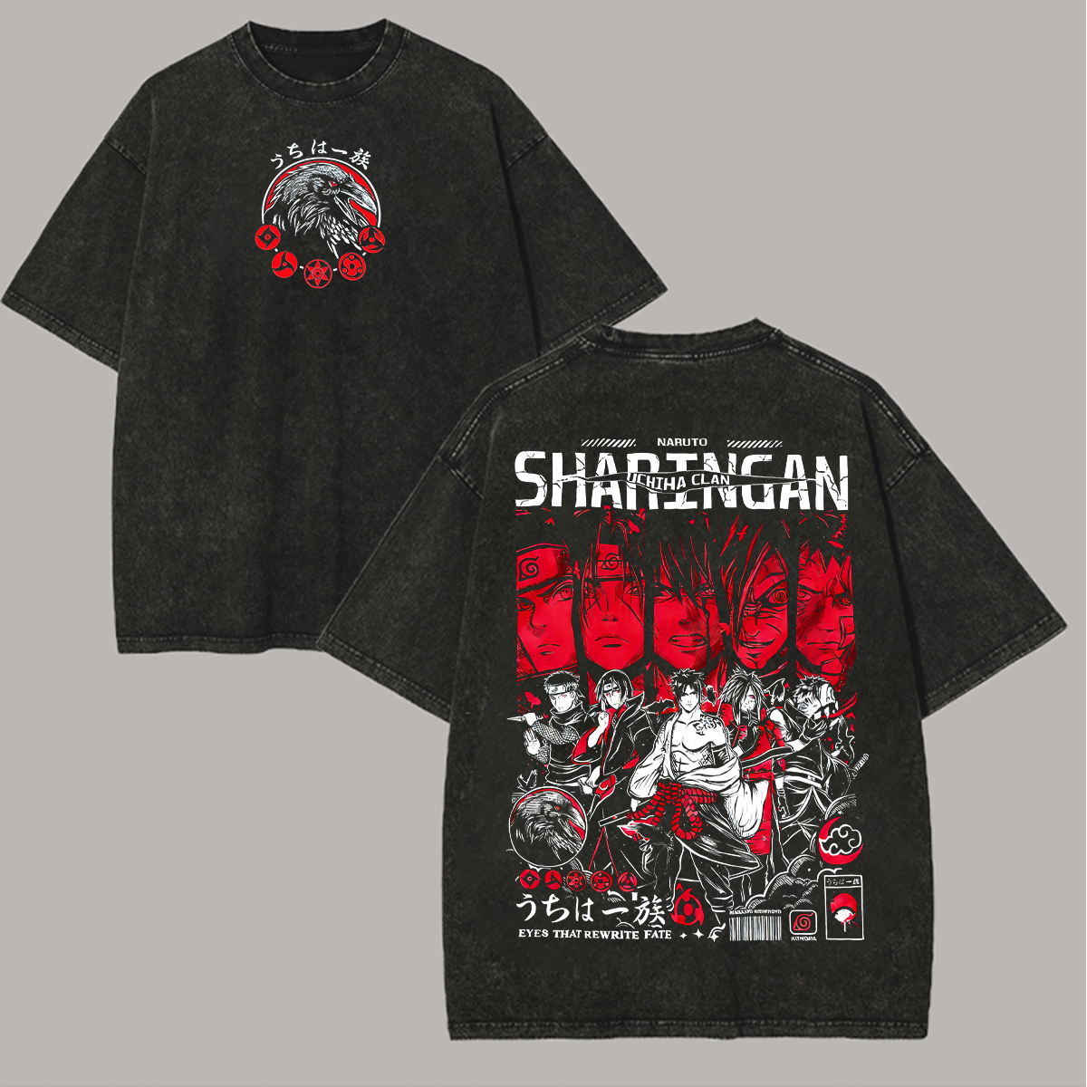 Naruto Printed Unisex Washed T-Shirt Image - 1