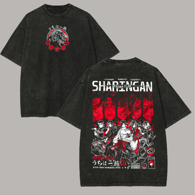 Naruto Printed Unisex Washed T-Shirt Image - 1