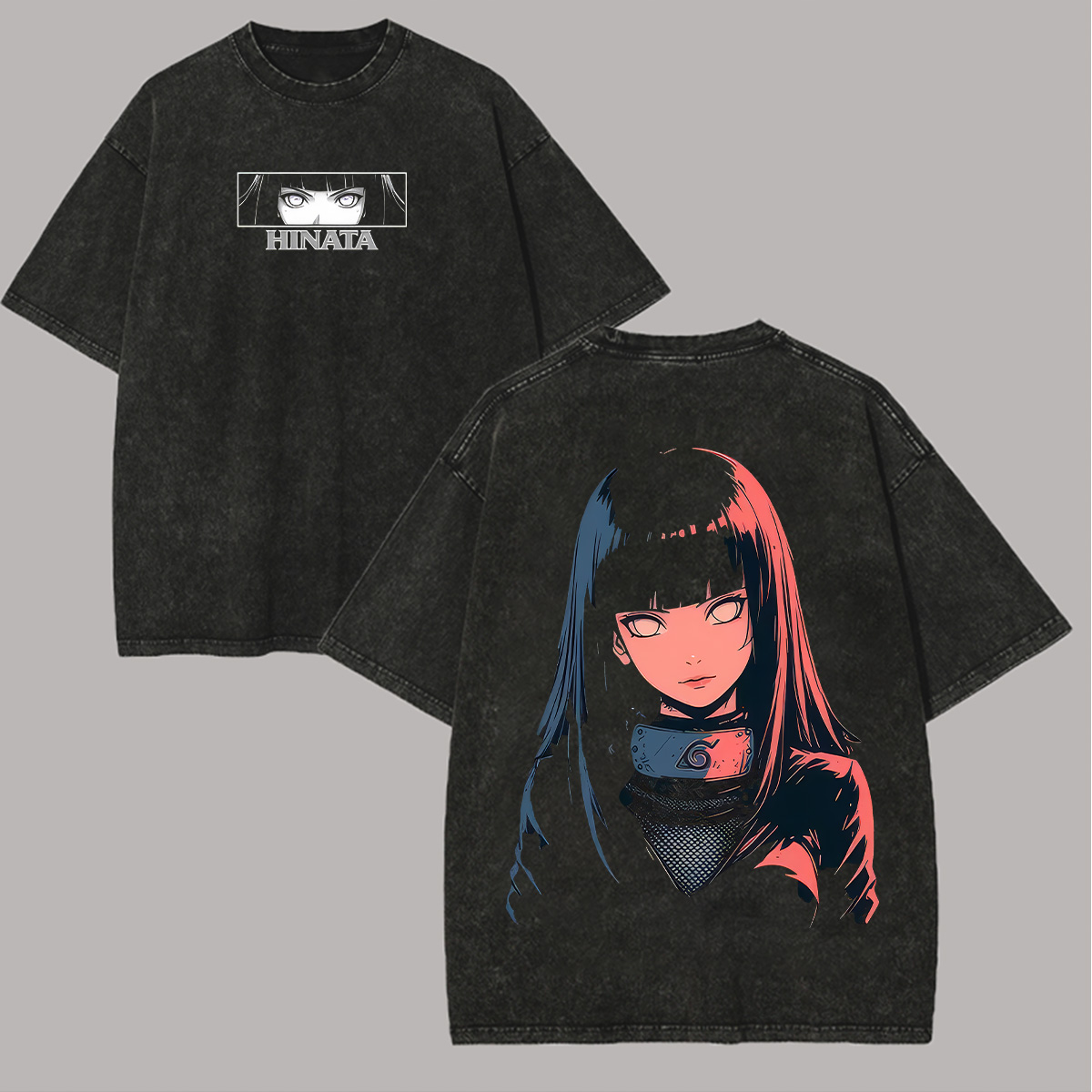 Naruto Hinata Hyuga Printed Unisex Washed T-Shirt Image - 1