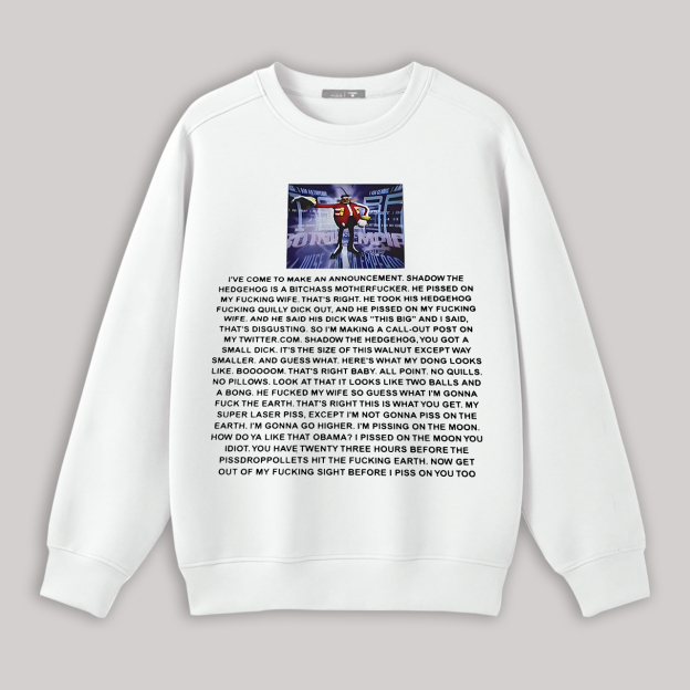 Sonic the Hedgehog Dr. Eggman Printed Oversized Fleece-lined Unisex Sweatshirt Image - 1