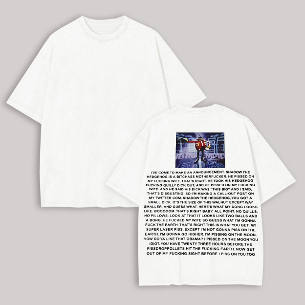 Dr. Eggman I've Come To Make An Announcement Printed Oversized Unisex T-shirt Image - 1