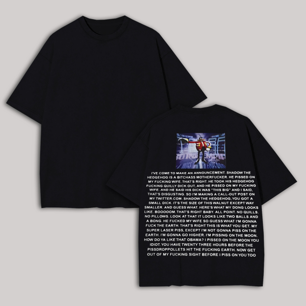 Dr. Eggman I've Come To Make An Announcement Printed Oversized Unisex T-shirt Image - 2
