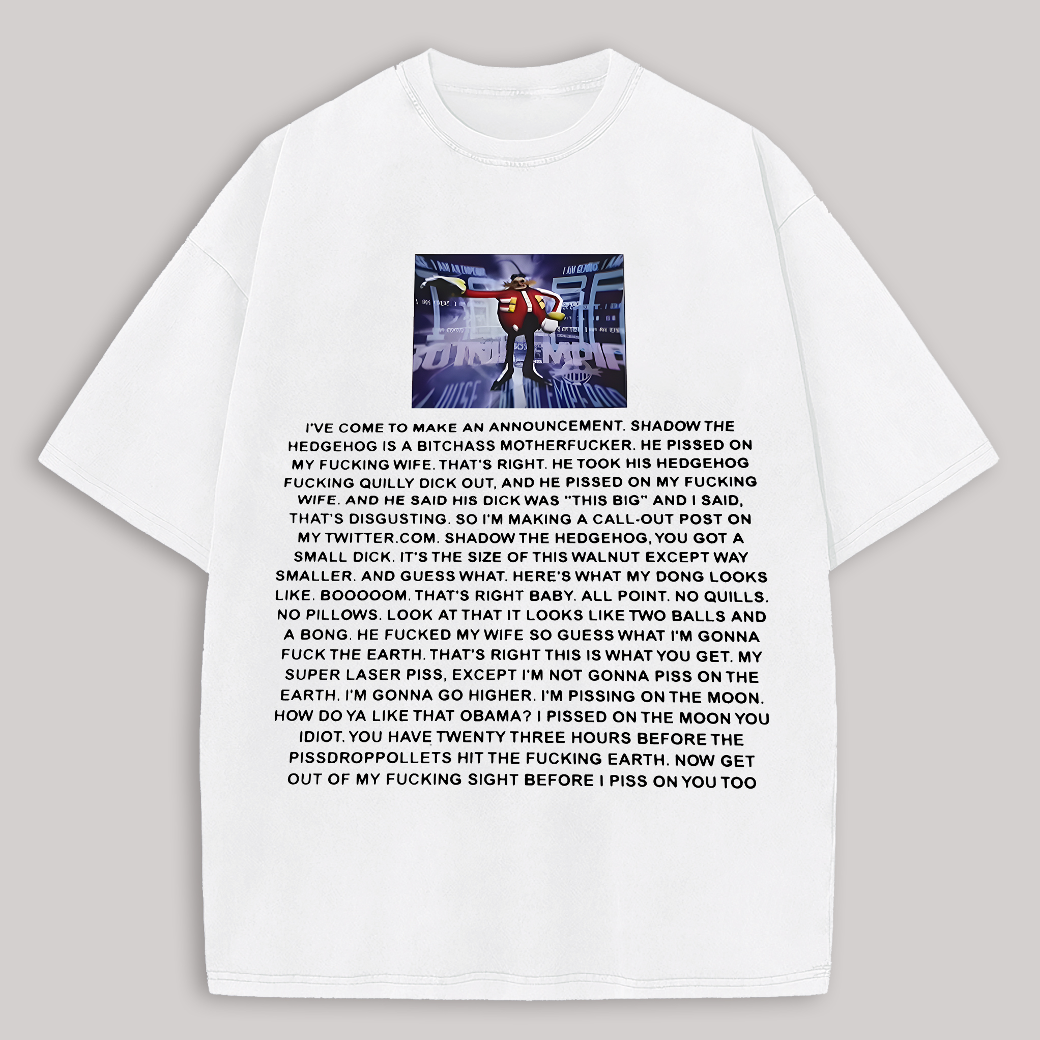  Dr. Eggman Printed Oversized Unisex T-shirt Image - 1
