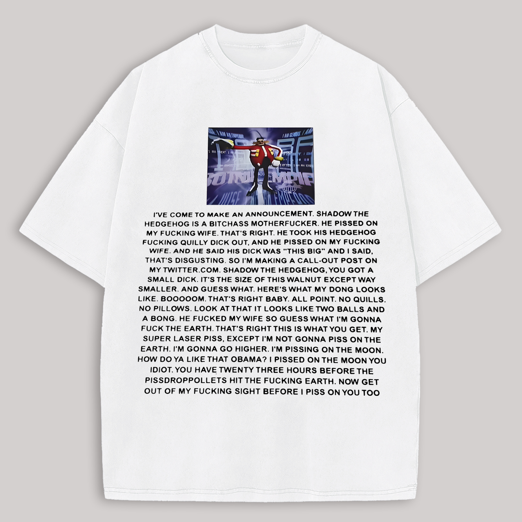  Dr. Eggman Printed Oversized Unisex T-shirt Image - 1