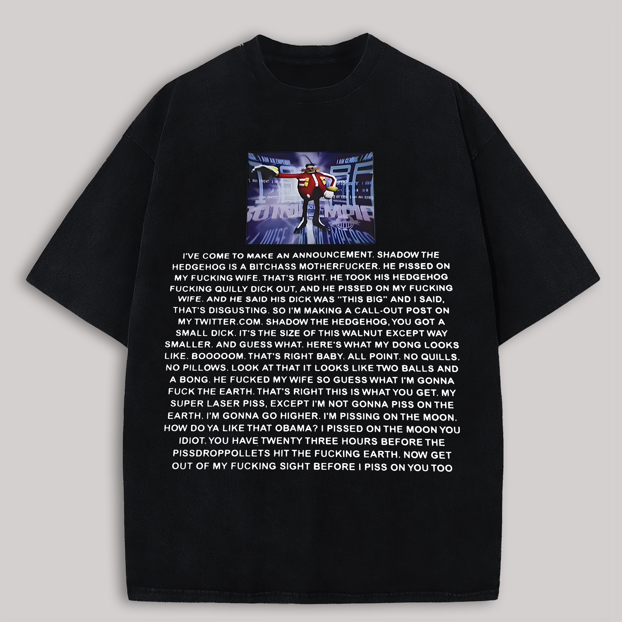  Dr. Eggman Printed Oversized Unisex T-shirt Image - 2