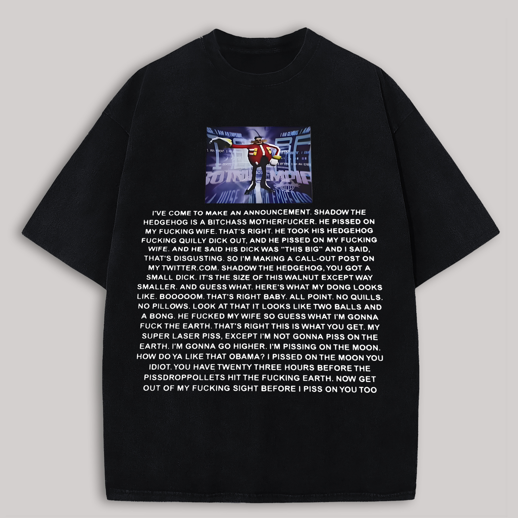  Dr. Eggman Printed Oversized Unisex T-shirt Image - 2
