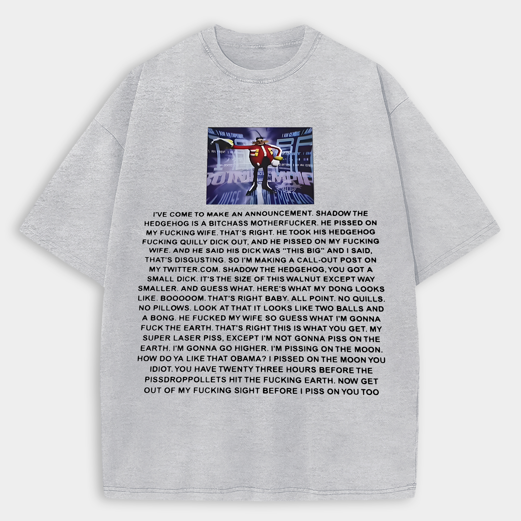  Dr. Eggman Printed Oversized Unisex T-shirt Image - 4