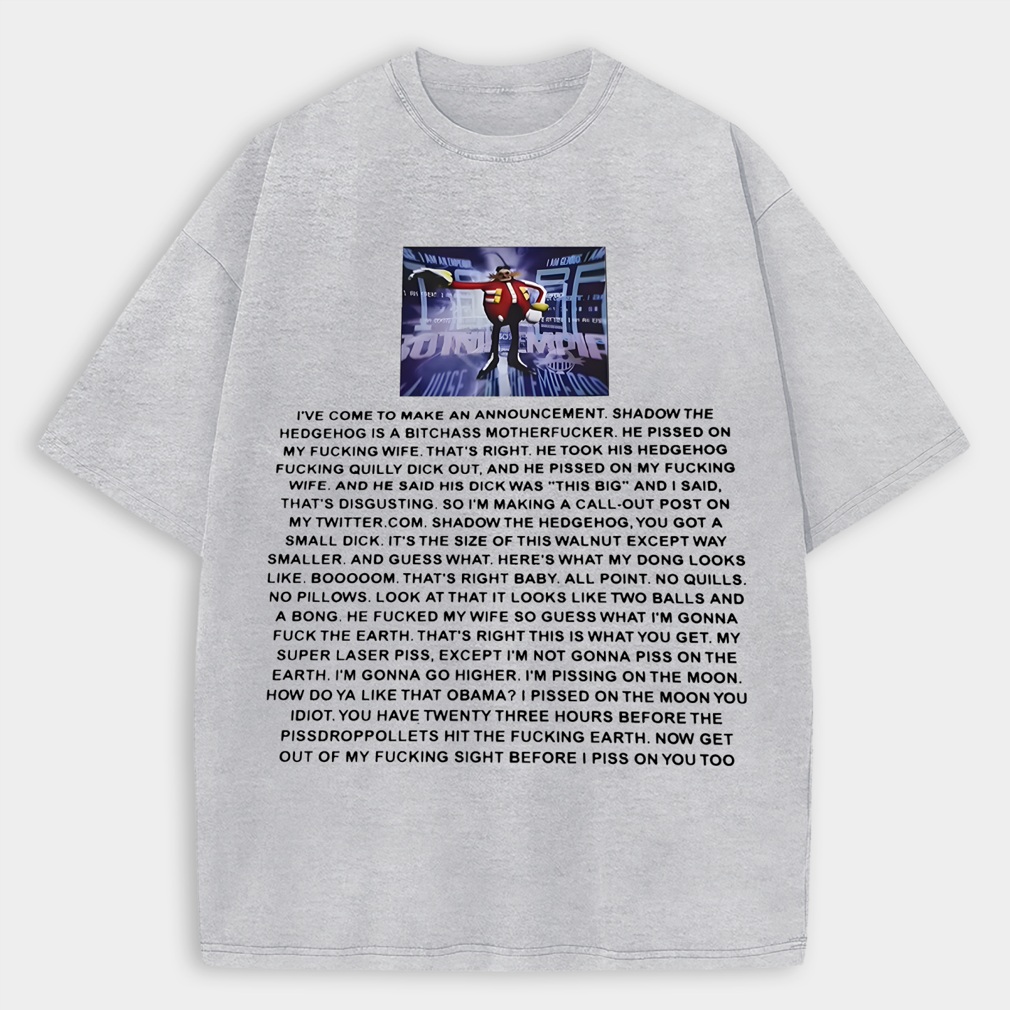  Dr. Eggman Printed Oversized Unisex T-shirt Image - 4