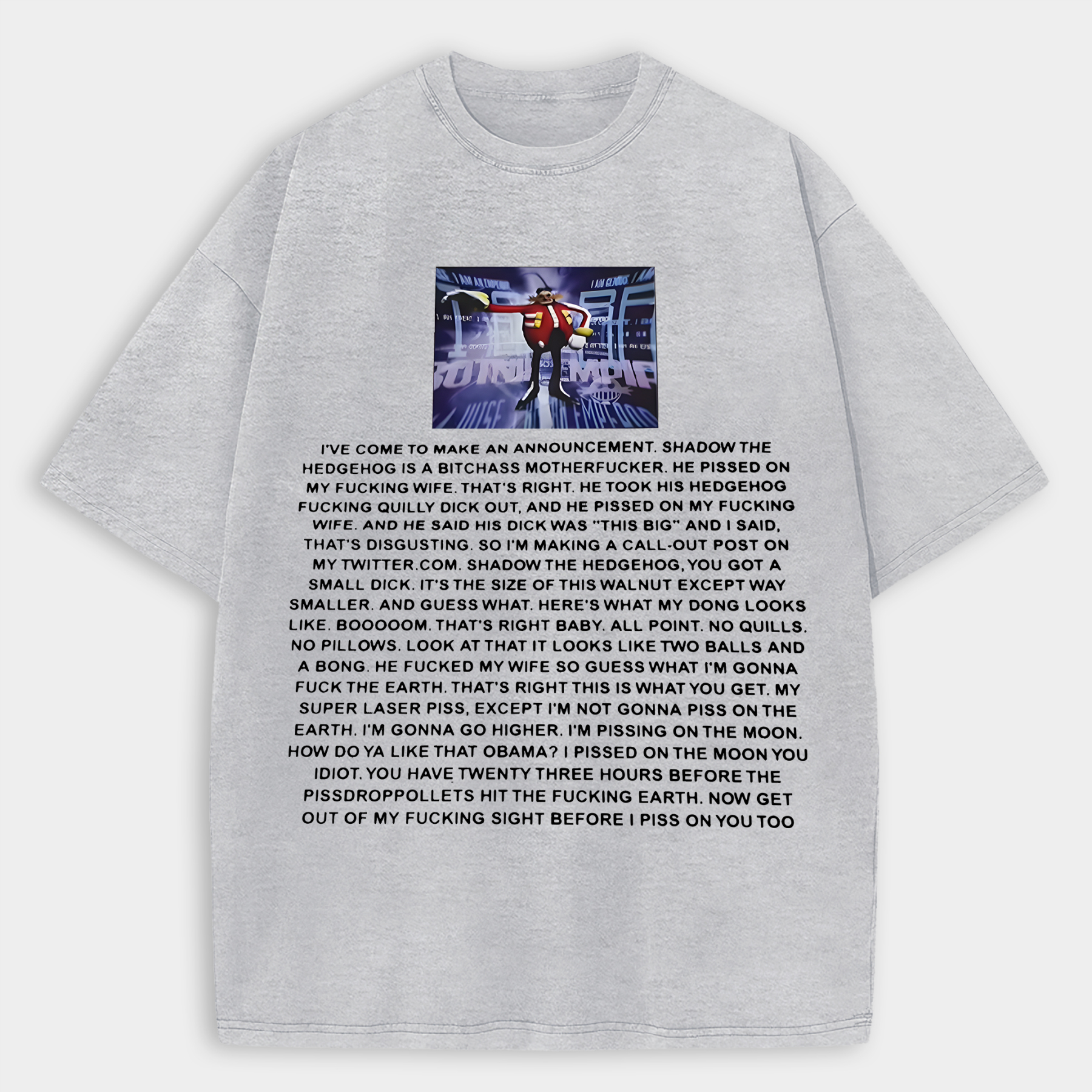  Dr. Eggman Printed Oversized Unisex T-shirt Image - 4