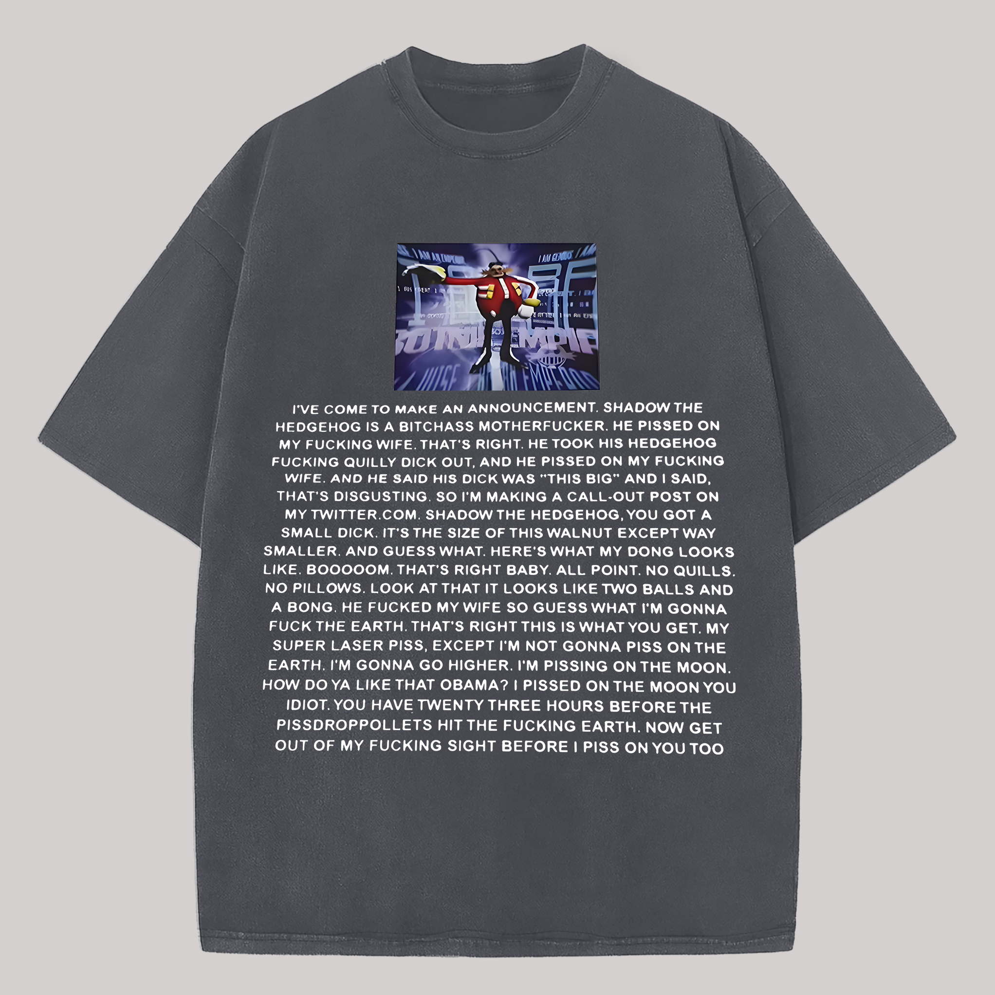  Dr. Eggman Printed Oversized Unisex T-shirt Image - 5