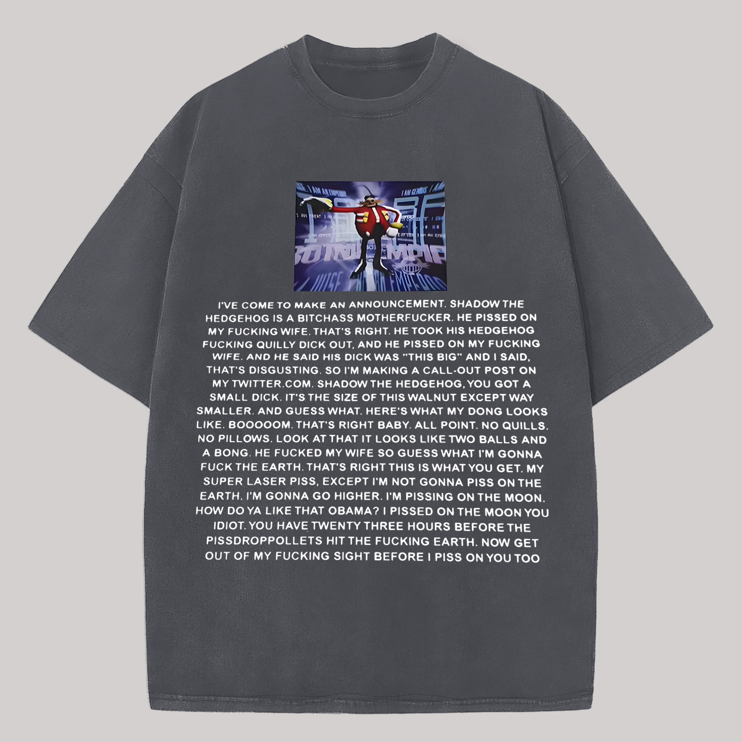  Dr. Eggman Printed Oversized Unisex T-shirt Image - 5