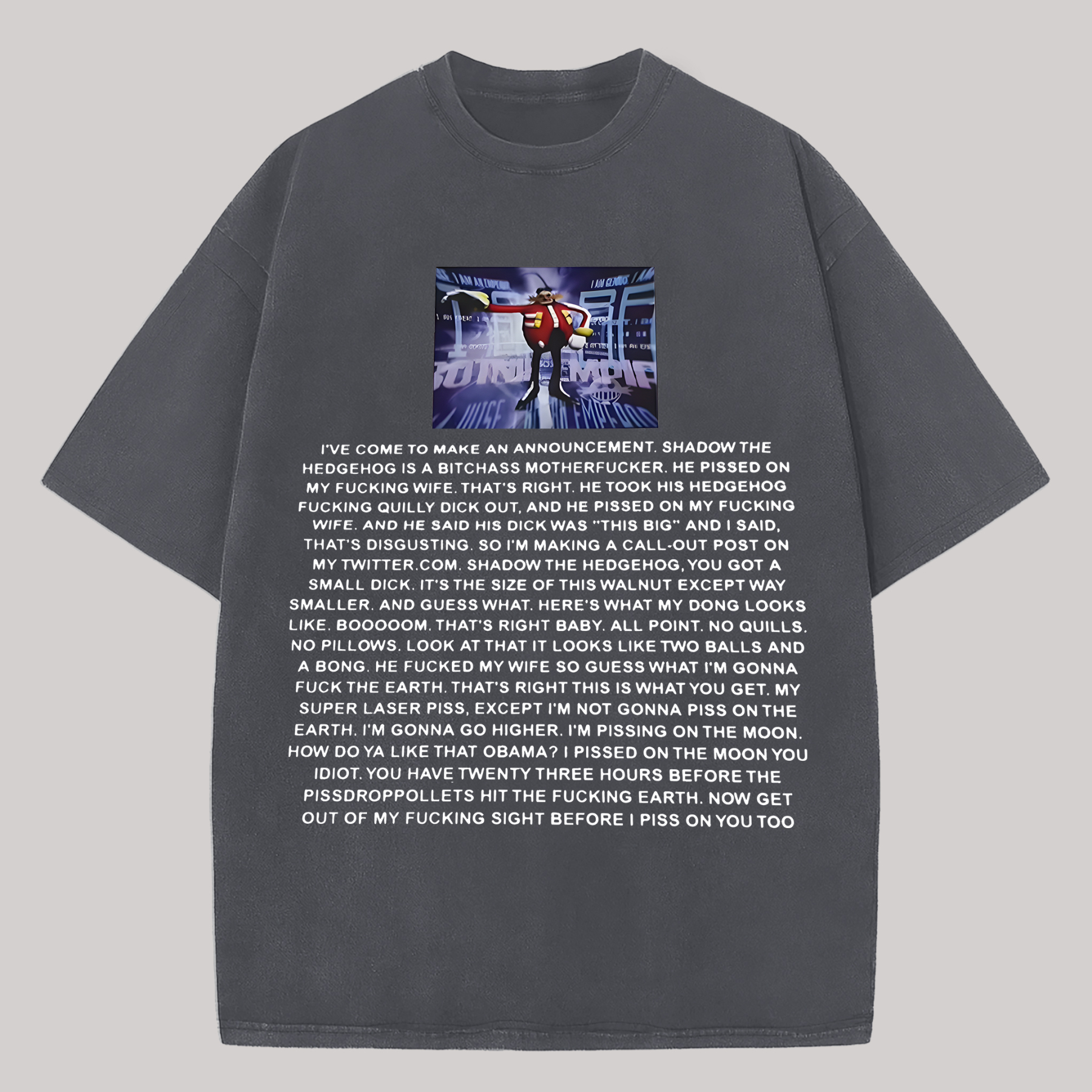  Dr. Eggman Printed Oversized Unisex T-shirt Image - 5
