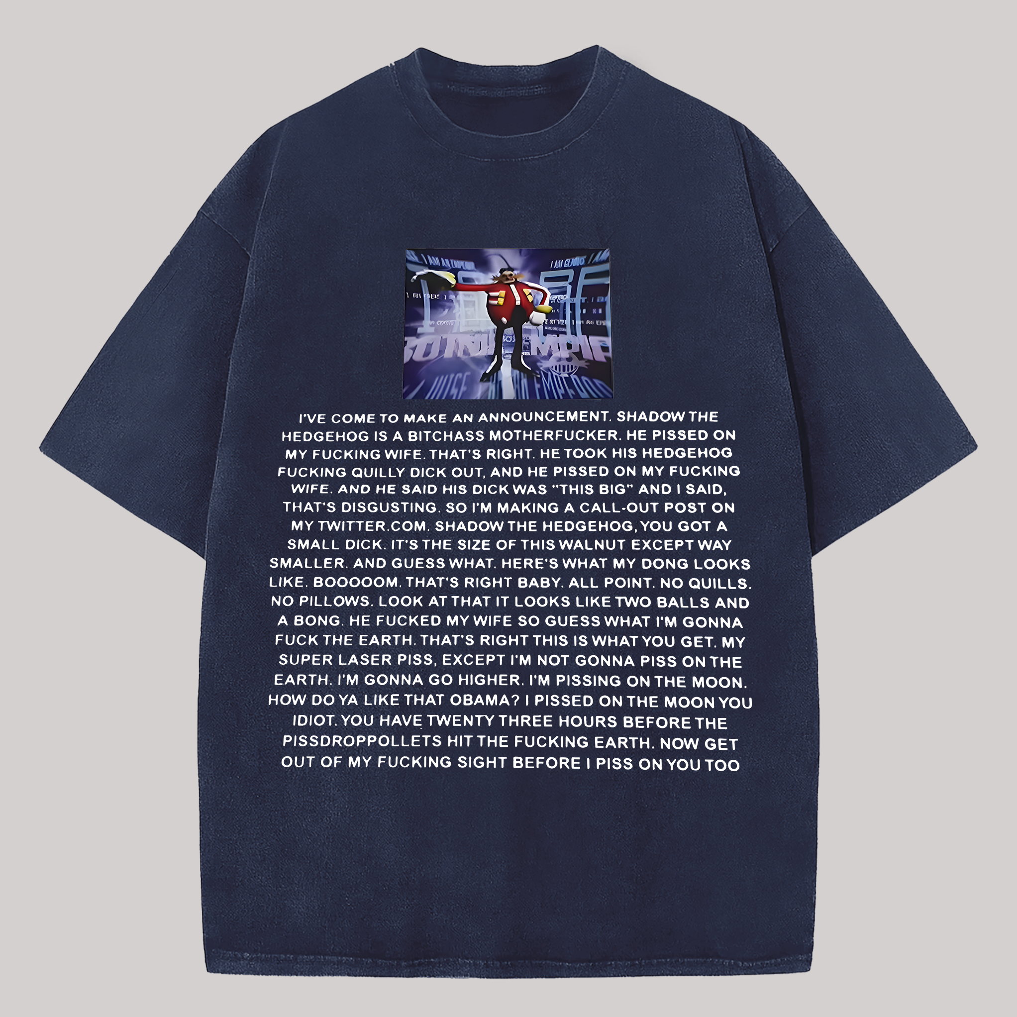  Dr. Eggman Printed Oversized Unisex T-shirt Image - 6