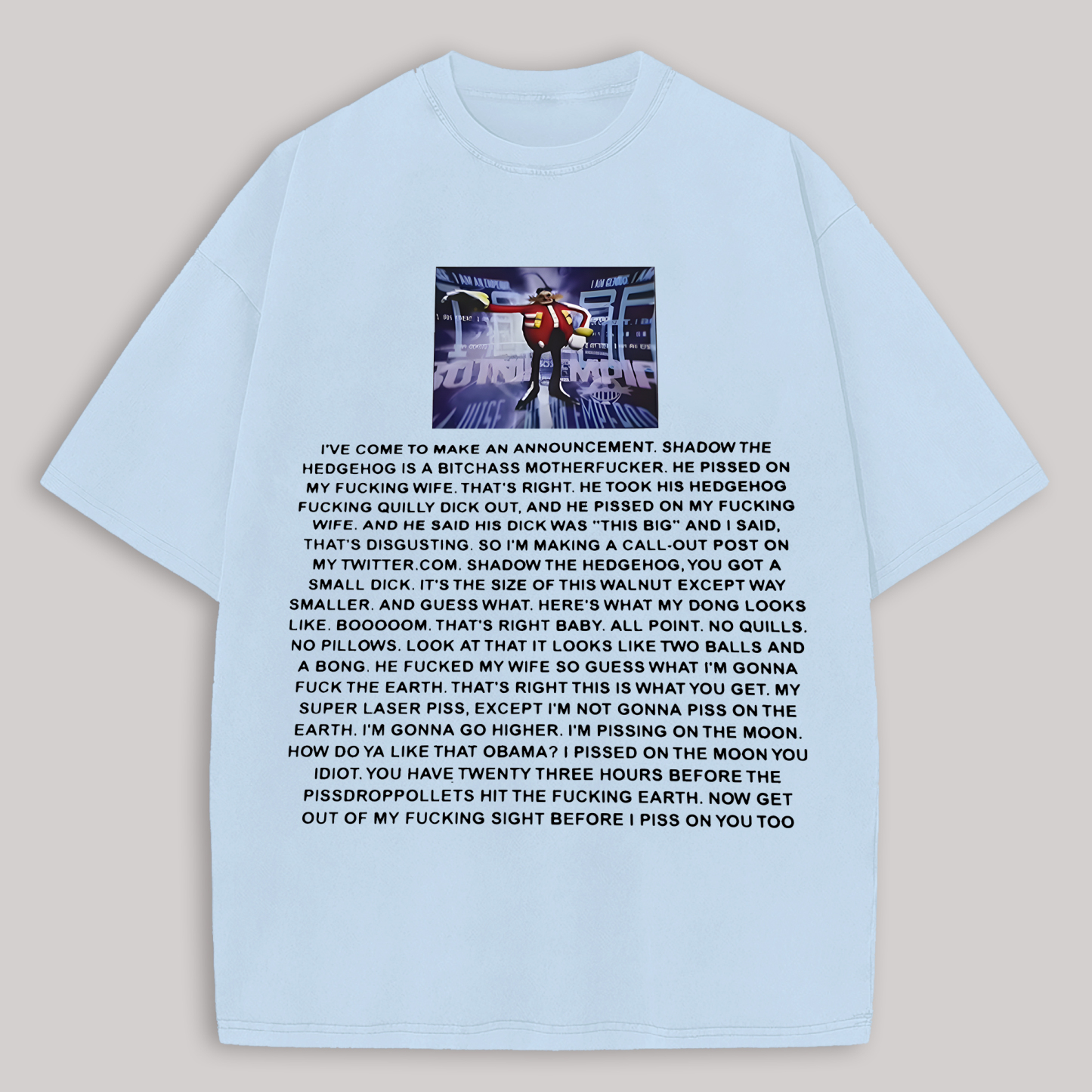  Dr. Eggman Printed Oversized Unisex T-shirt Image - 7