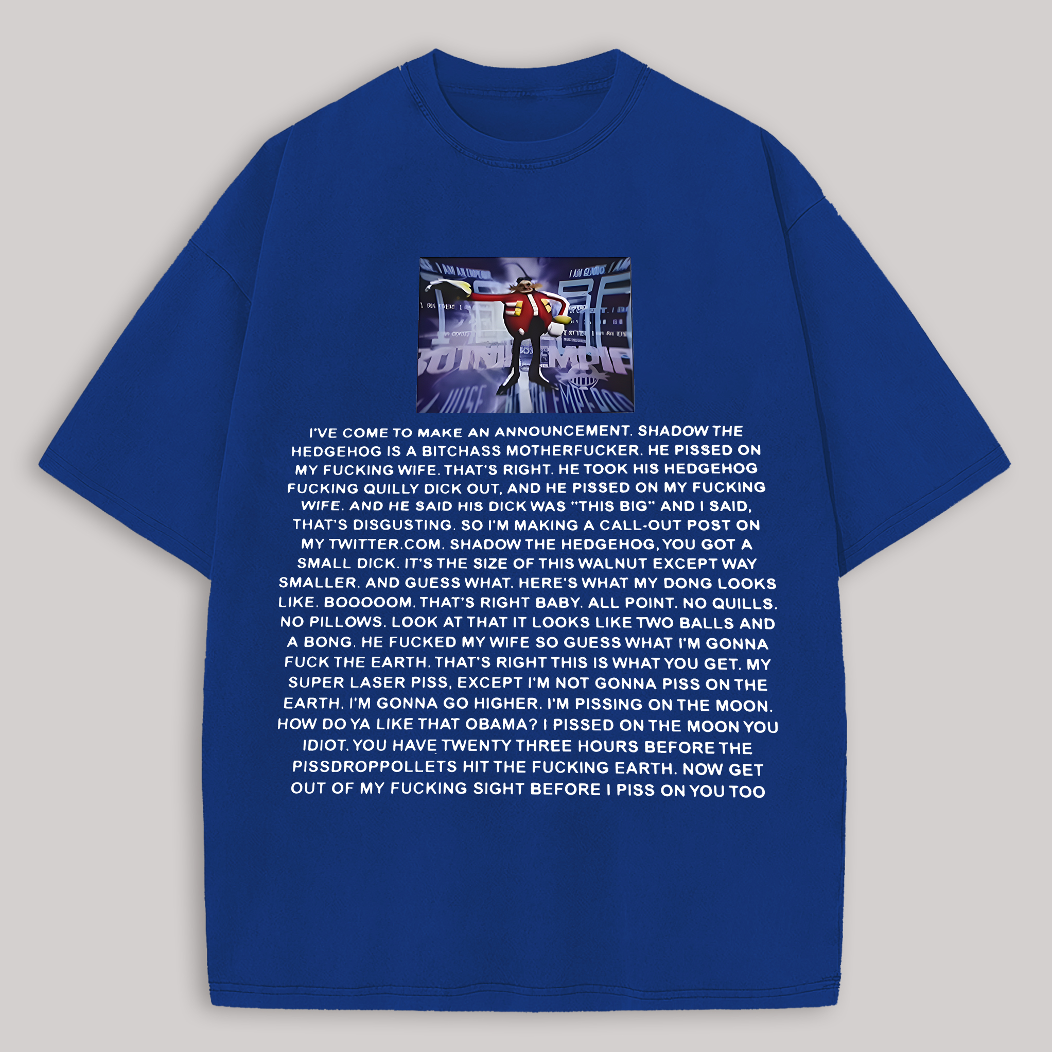  Dr. Eggman Printed Oversized Unisex T-shirt Image - 11
